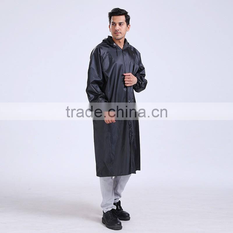 Long raincoat poncho hooded long polyester rain coat one piece rain coat waterproof