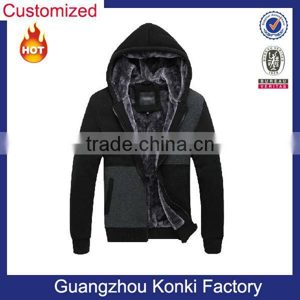 plain men cotton fashion winter hoodie with zipper