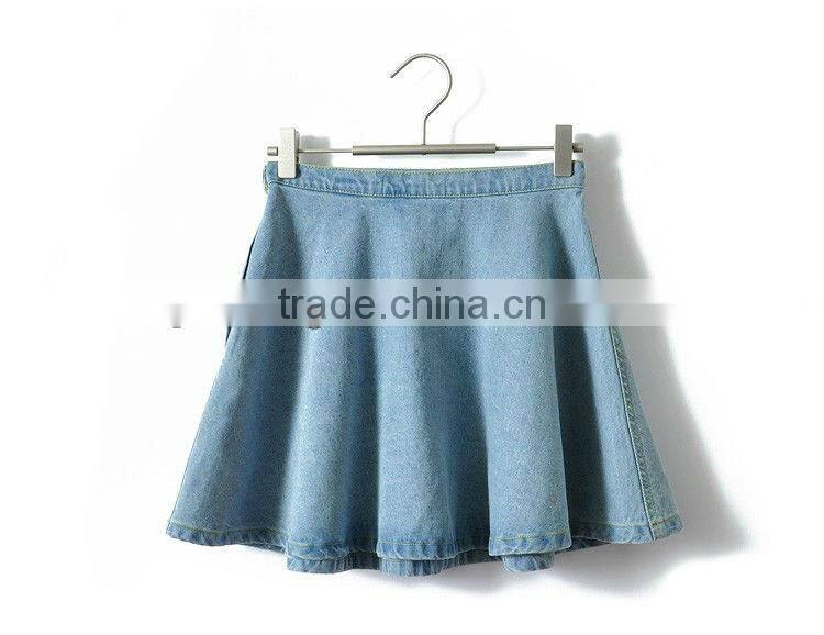 Girl denim skirt bust of high waist