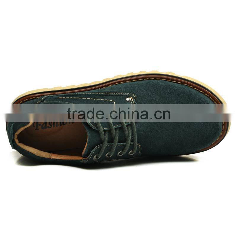 Black swede leather casual shoes fashion sample for men, adults work boots shoes with leather upper and rubber sole