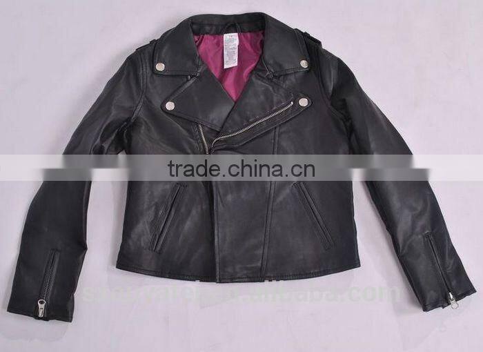 Stock PU jacket for Kids leather jacket waterproof jacket 2014 new jacket
