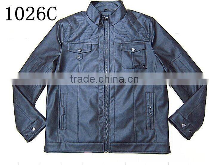 stocklot Winter coat pu leather jacket for men