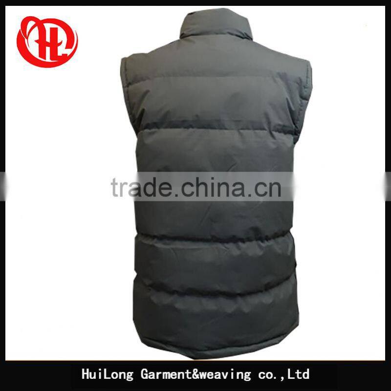 Simple style grey color polyester vest for men