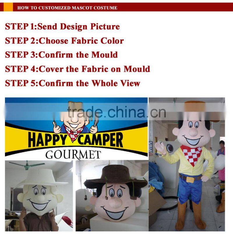 Advertising Adult Wearing Polyfoam Cute Blue and Pink Couple Pig Mascot Costume