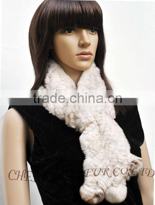 CX-S-18G Fashion Warm Ladies Dyed Fur Rex Rabbit Fur Square Scarf Wholesale
