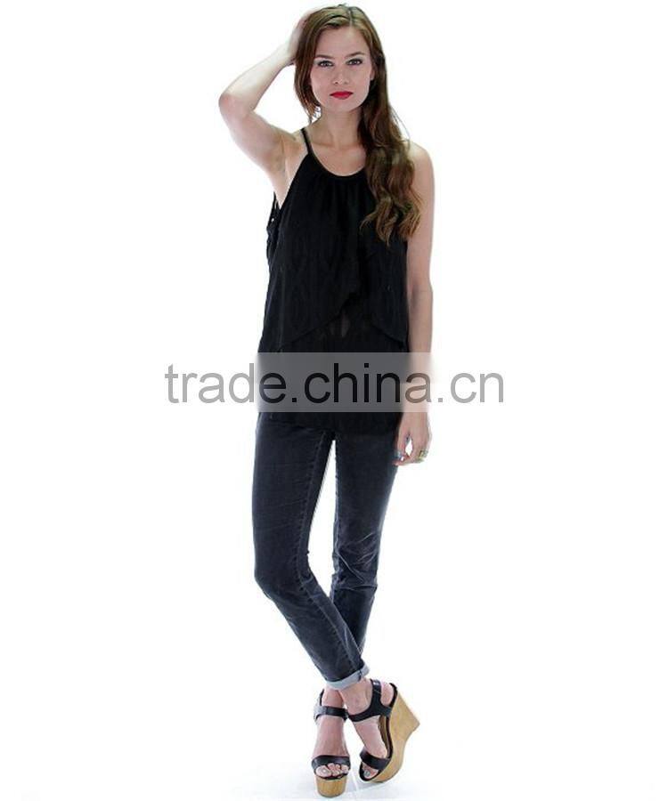 100 cotton gym black plain strap tank top camo tank top for women