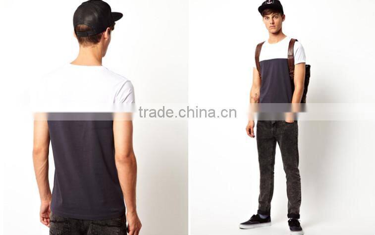 100% cotton black white two tone t-shirt