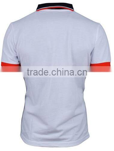 custom logo brand different color collar and cuff polo shirt