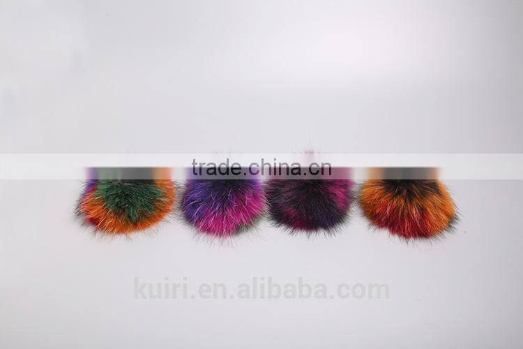 Hot selling rex rabbit/fox/ raccoon fur pom pom with low price tmq-157