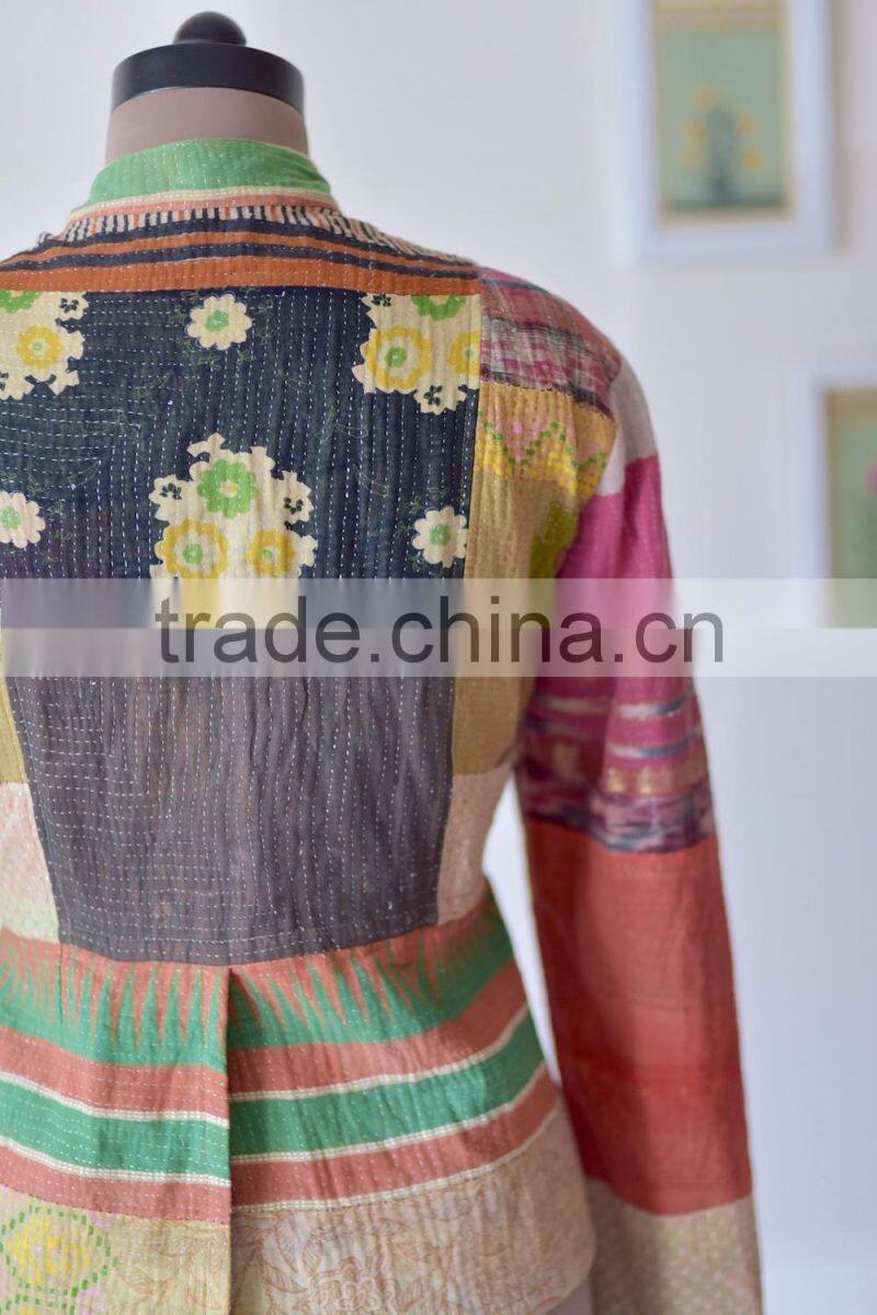 Handmade Kantha Jacket in Vintage Prints ~ Extra Extra Large