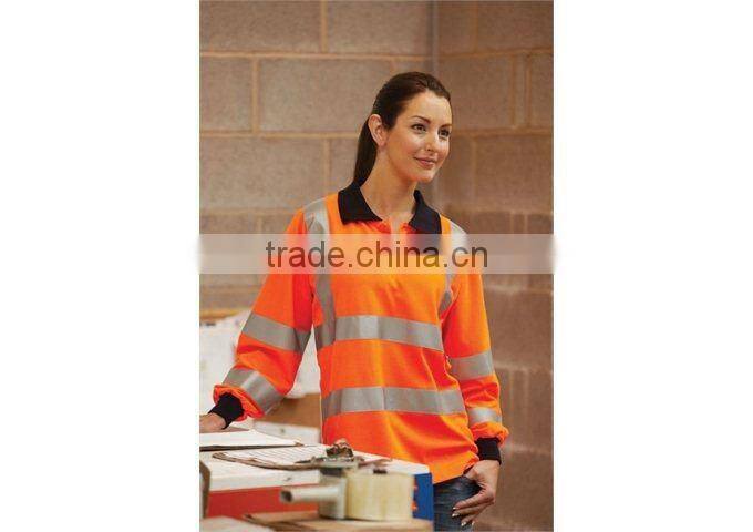 Women Hi Vis long sleeve polo shirt