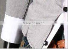 100% cotton slim fit long sleeve contrast collar casual men shirt