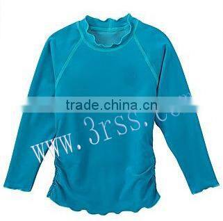 kid's long sleeve rash t shirt blue for girl