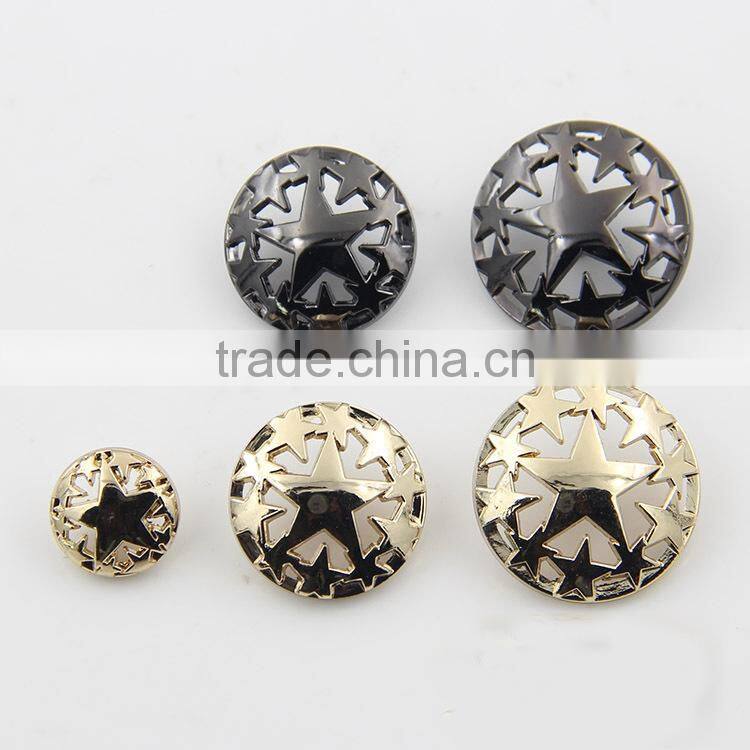 Wholesale Golden Black 13mm 20mm 23mm Shank Metal Buttons For Clothing