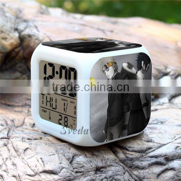 Hot selling Plastic LED alarm clock, Naruto character design digital clock for sale, LED digital alarm clock cheap price
