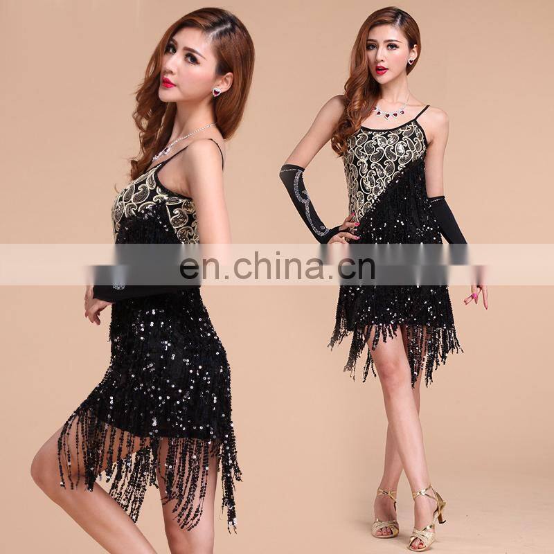 BestDance Dance Latin latin dance dress cheap Tassel Sequin Fringe Flapper Dress