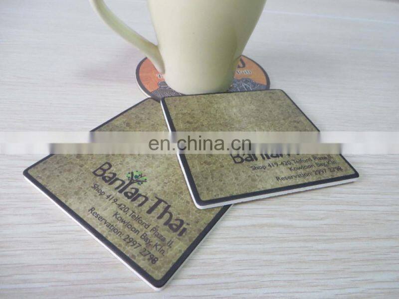 Custom cheap disposable cup coaster absorbent printed paper coffee coaster
