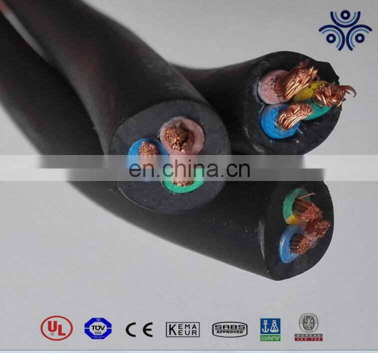 4.0mm Rubber 3 Core Flexible Flex Cable Black H07RN-F Heat and Oil Resistant