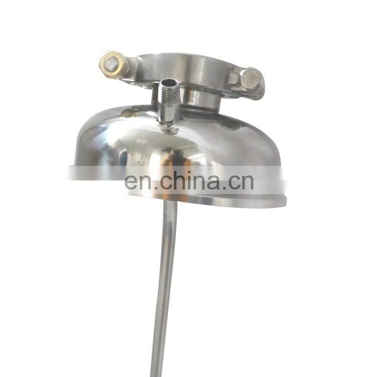 6" Hemispherical extractor lid for reclaim tank with tri clamp ferrule and 4" down tube