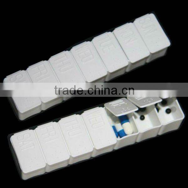 Travel medication plastic pill box