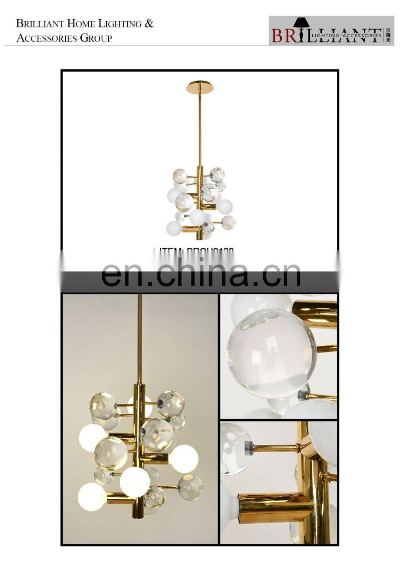 Art Supplies Nordic Lamp Ceiling Light Titanium Gold Globe Bubble Chandelier