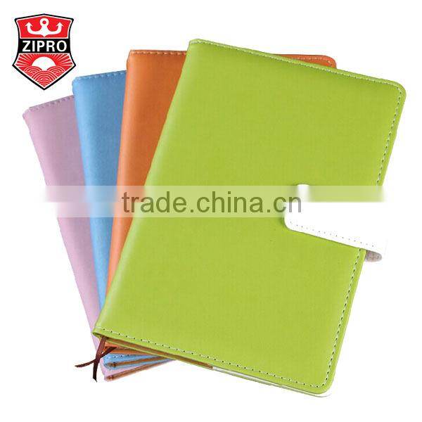 OEM stationery shiny pu notebook leather notebook with buckle Candy color leather book