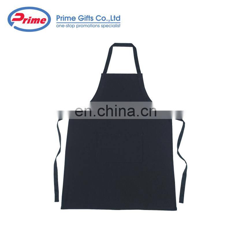 Hot Sale Black Cotton Apron with Custom Logo Printed