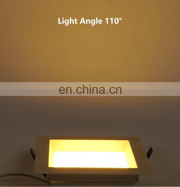 ALLWAY Modern Design Square Shape Wide Beam Angle Home Office Hotel 12W 18W 25W Led Slim Downlight