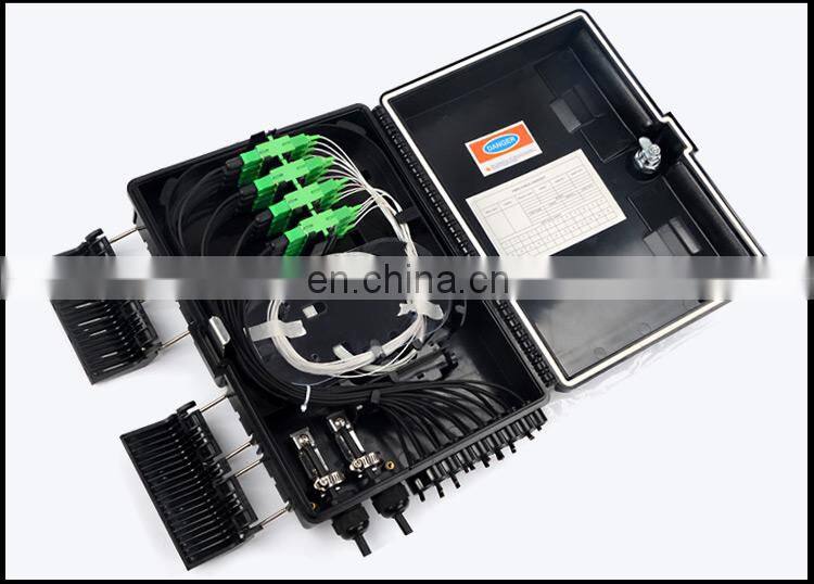 CE 16 Core Outdoor IP 65 FTTH FAT Black Fiber Optical Distribution Nap Box