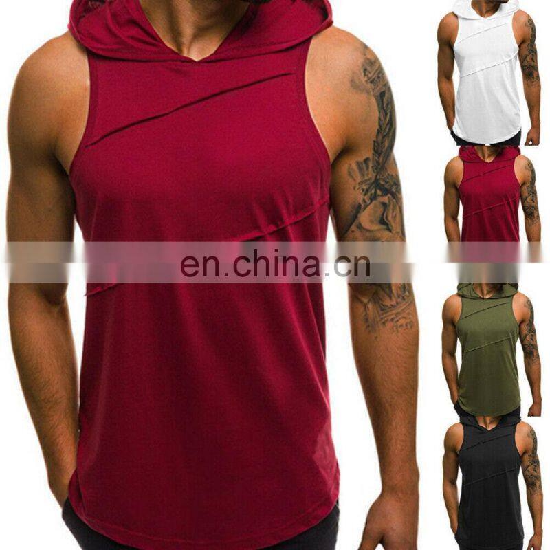 Custom gym tank top tank top with hood stringer tank top men singlet