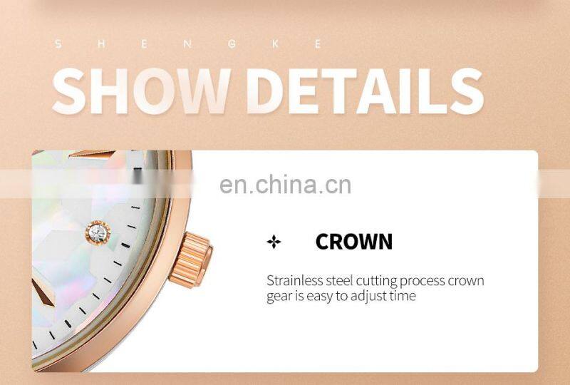 SHENGKE Shop for Watches Online Ladies Jewelry Watch Set K0136L Women Bracelet Watch Chic Necklace Wholesale Wristwatch