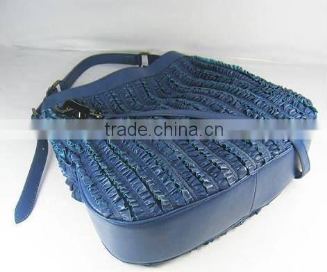 blue beautiful popular pu lady handbag