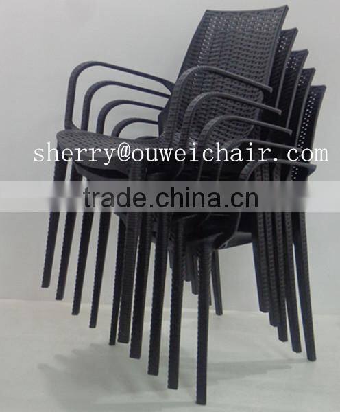 Plastic rattan chair for outdoor furniture