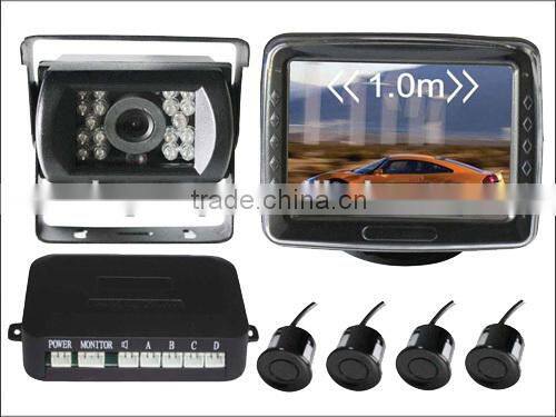 Bus truck parking sensor with truck camera and 4 sensors TFT LCD car monitor