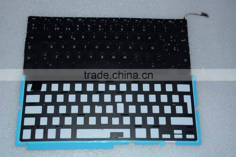 Professional Spanish Laptop keyboard Replacement LED Backlight Lighting For Macbook Pro A1286 2008-2012