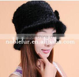 hot ladies quality first genius Korean style mink fur jazz brim top hat
