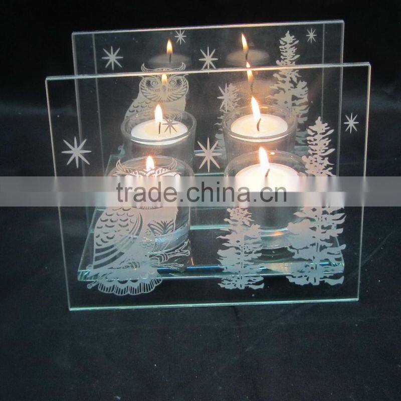 2016 clear owl shaped glass jar,cat shaped jars