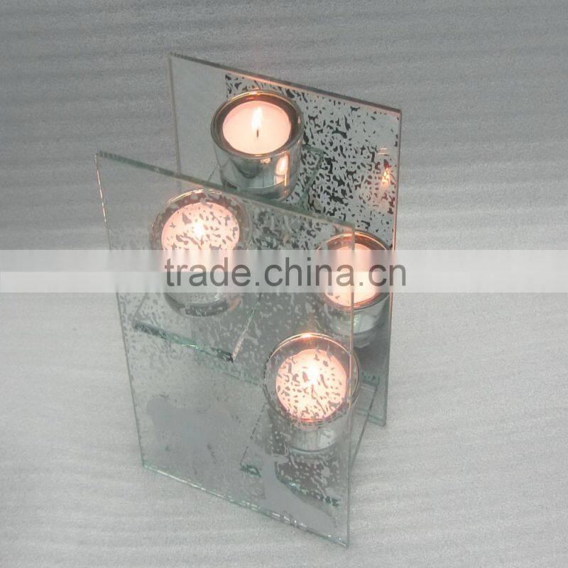 2016 wholesale mercury clear plastic tealight holder with x'mas design