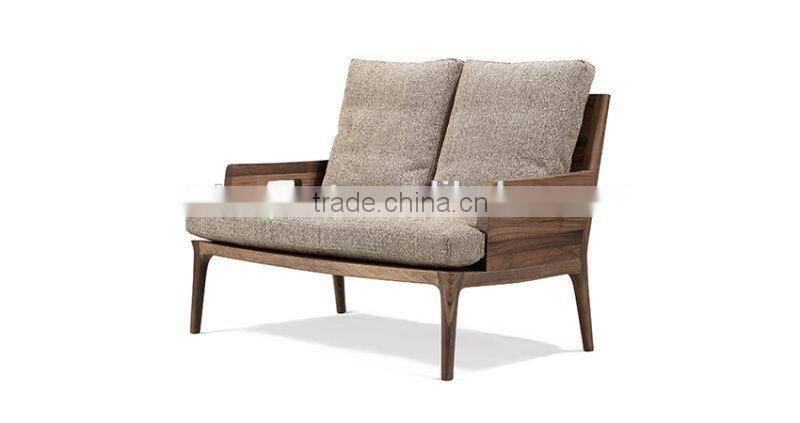 Wood frame linen sofa Modern living room furniture Guangdong sectional sofa design