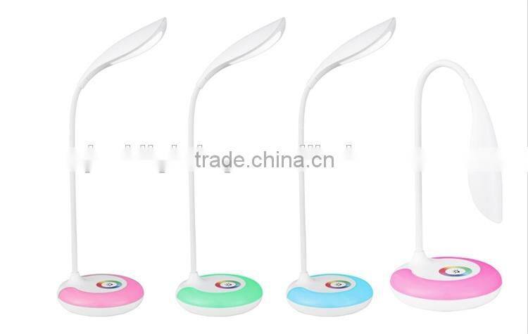 JK-848 indoor modern battery operated funky table lamps rainbow color cordless USB rechargeable hotel led desk lamp