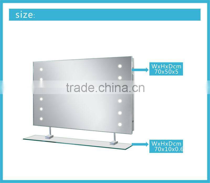 LED Illuminated Bathroom Mirror Light with Glass Shelf