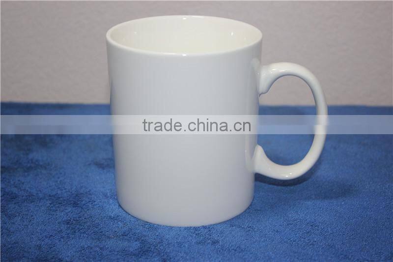 Unglazed plain white blank ceramic mug