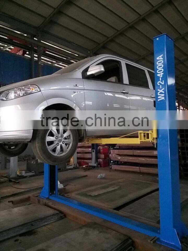 2 post car lift with manual lock release from single side WX-2-4000A 3.5T 4T 4.5T
