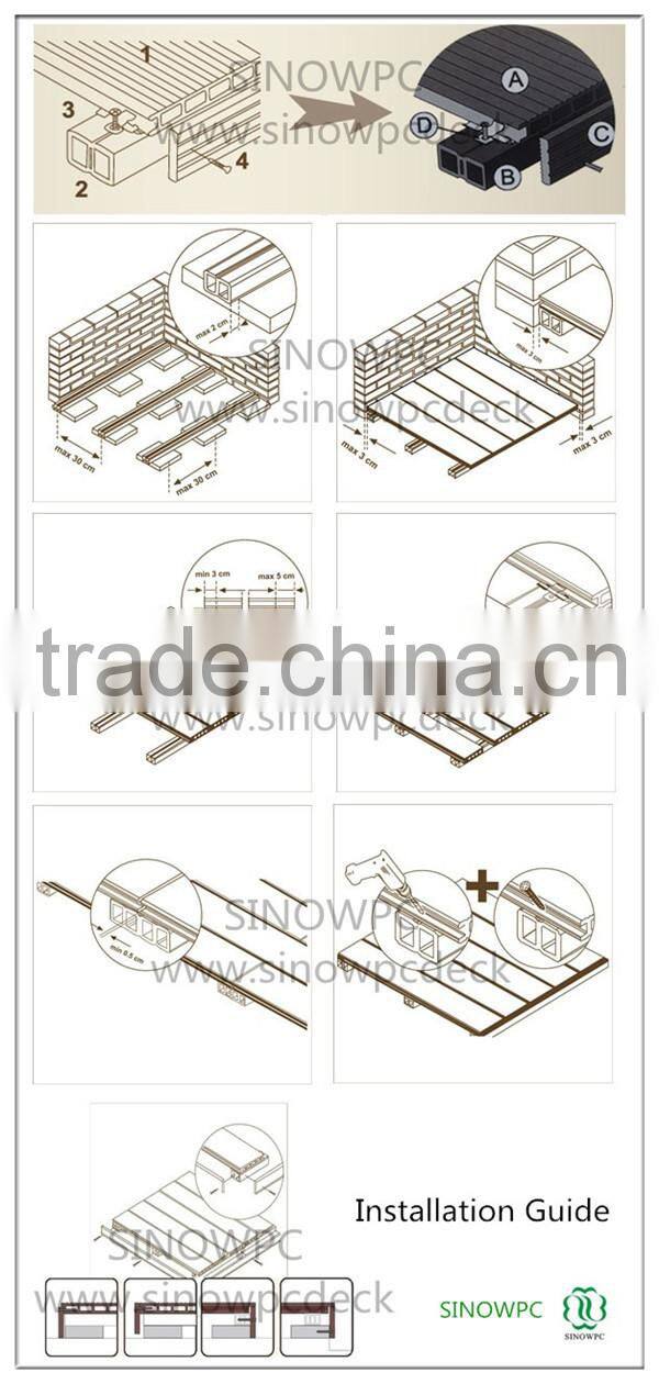 WPC outdoor waterproof interlocking decking tile