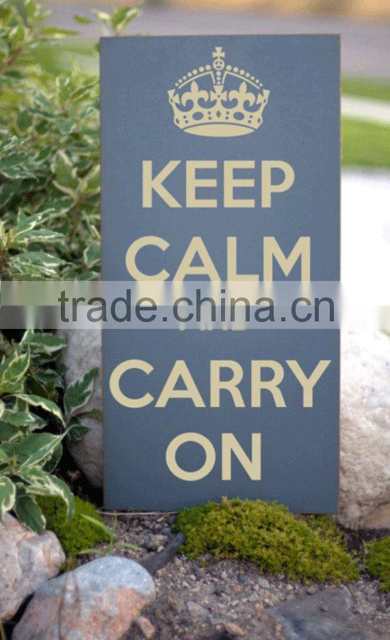 keep clam and carry on sign wooden wall hanging deco