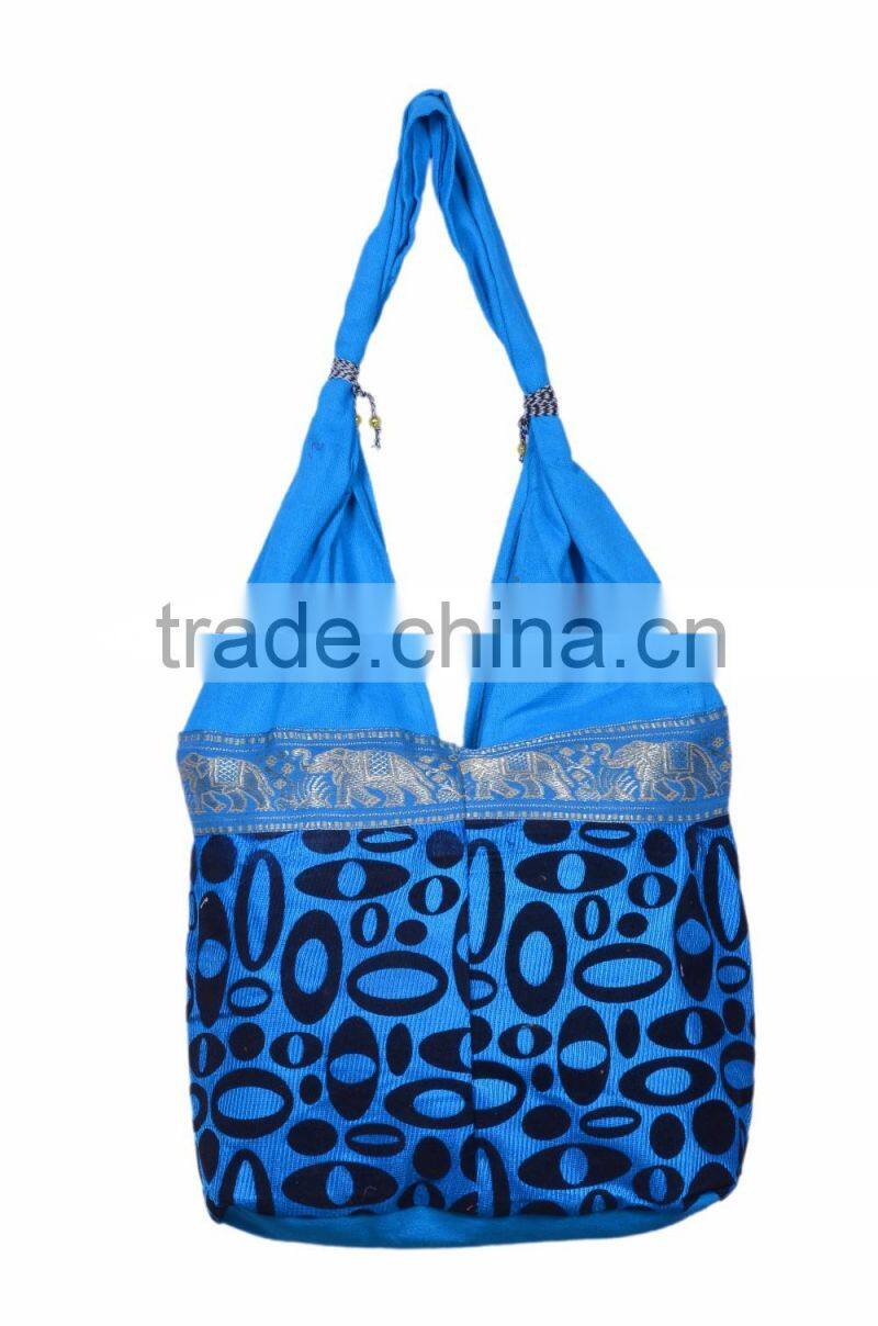 Cotton Fabric Velvet Shoulder Handmade Bag