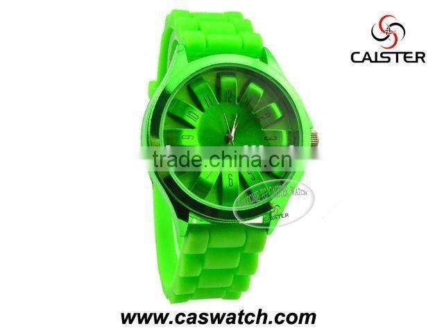 Trendy sunflower dial silicone watch, candy color 3D face jelly watch, girls boys hotfashion watch