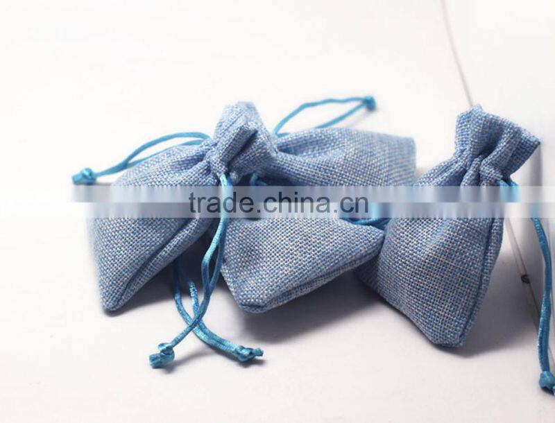 Cute Design Jewelry Package Linen Lint Different Material Drawstring bag Linen Drawstring Bag