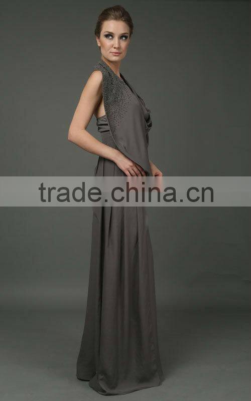silver grey wedding dresses long bare back evening dresses neck ruffle prom dress black