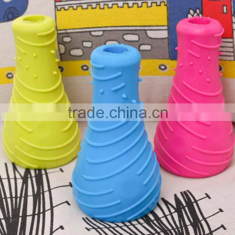 bottle shaped rubber squeaky pet chew toy